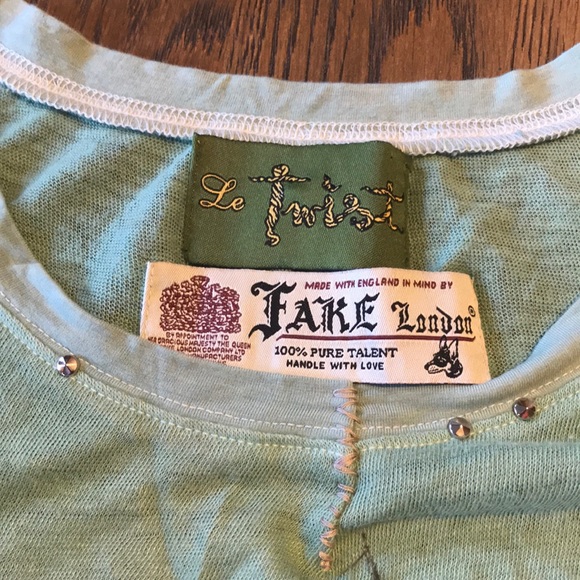 Deisgner Fake London sailing Ship sleeveless top mint green - Picture 6 of 8